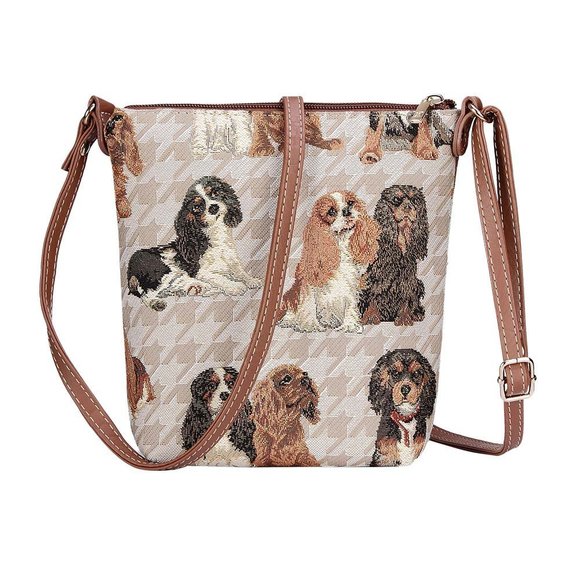 Tapestry Small Crossbody Bag Sling Bag With Cavalier King Charles O_O - Picture 1 of 7